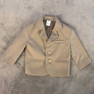 Toddler Boys Tan Khaki Blazer Jacket - Size 2T/3T - Custom Made